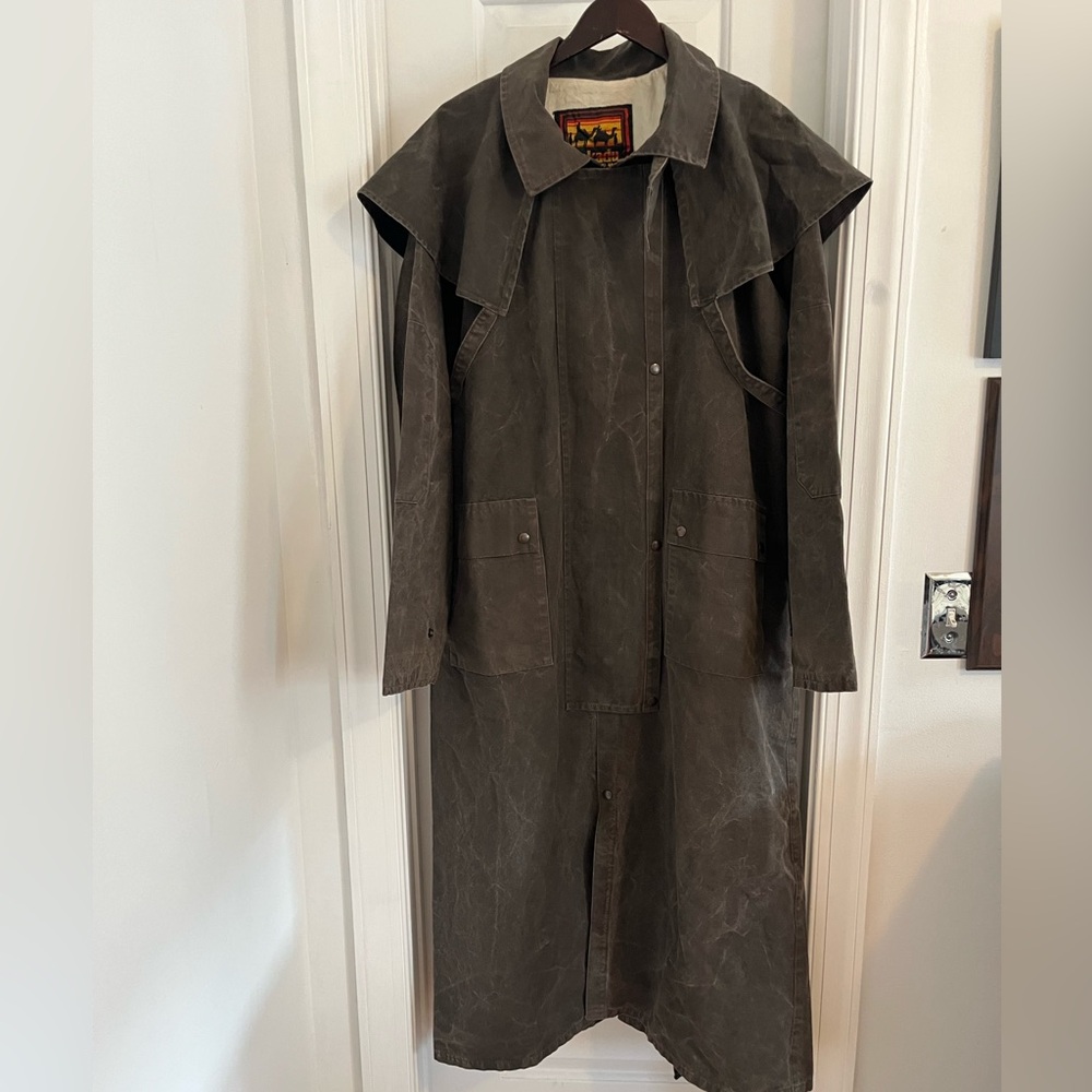 Kakadu Traders‎ Oilskin Duster Coat Brown